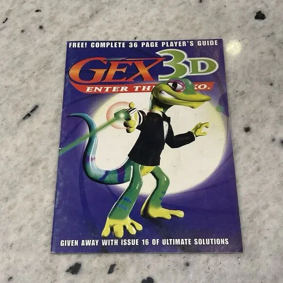 Gex 3D Enter the Gecko PS1 Game complete 36 Page Players Guide Strategy Book