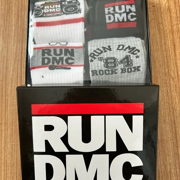 RUN DMC Men's Casual Socks Set - Black, White, Gray