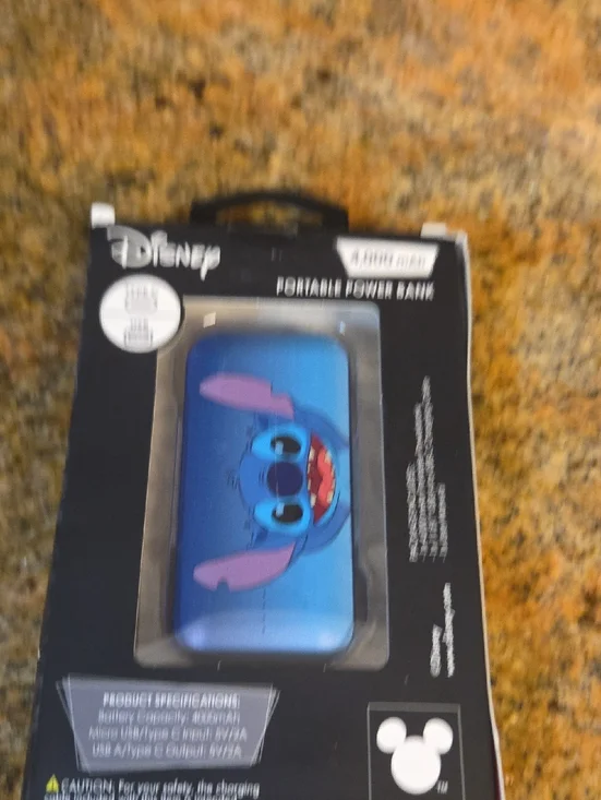Disney Blue Stitch Portable Power Bank Charger