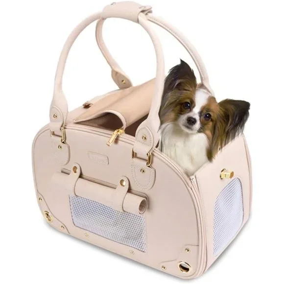 Pet Carrier Foldable Waterproof PU Leather Pet Travel Portable Bag