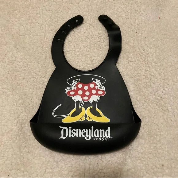 Disneyland Minnie mouse silicone bib with crumb Catcher