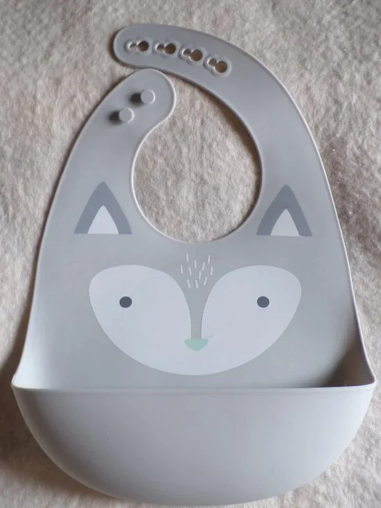 Cloud Island Silicone Baby Bib Fox Adjustable Neckband Dishwasher Safe