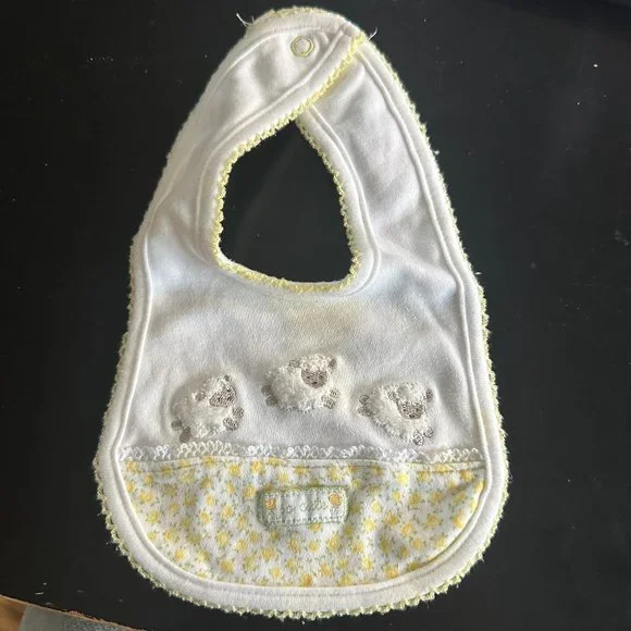 Carter's Easter Esque Baby Bib with Lambs and 