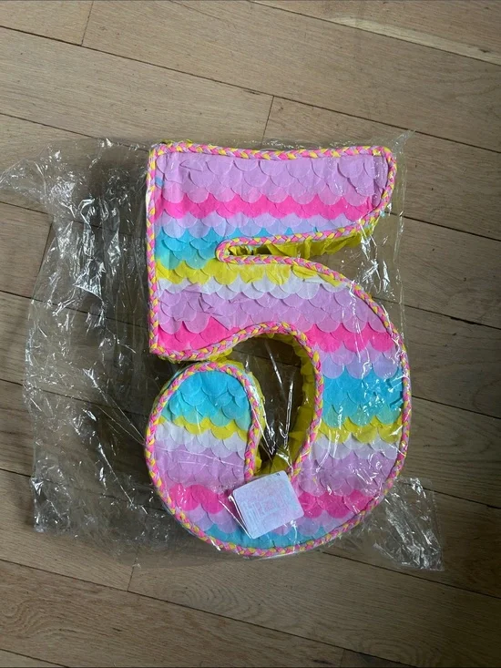 Colorful Number 5 Piñata