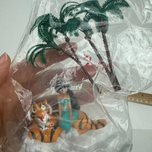 Sealed Vtg 90s Disney Jasmine Tiger Rajah Aladdin Mattel Cake Topper‎ Palm Tree