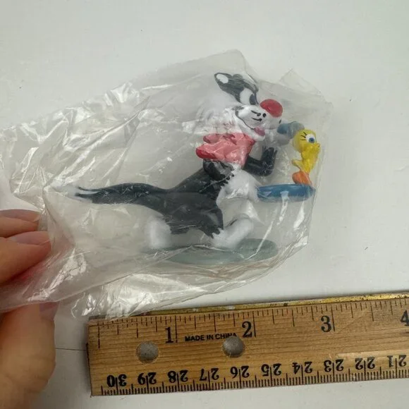 Sealed Vtg 1988 Looney Tunes Sylvester Tweety Bird Applause Cake Topper Figurine