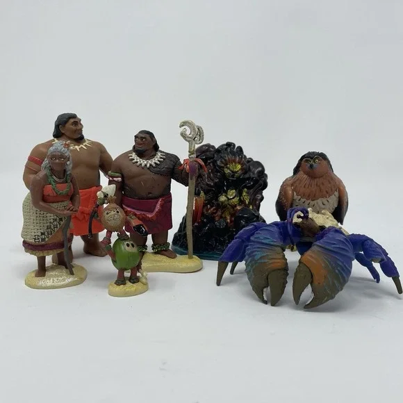 Moana Disney Maui Hawk Tamatoa Lava Toy Cake Toppers Action Figures 4