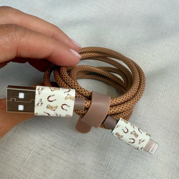 XO POPPY 4 Foot USB to Lightening Phone Charging Cable Cowboy iPhone iPad iPod