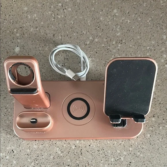 3-in-1 Rose Gold Charging Station for Apple Devices