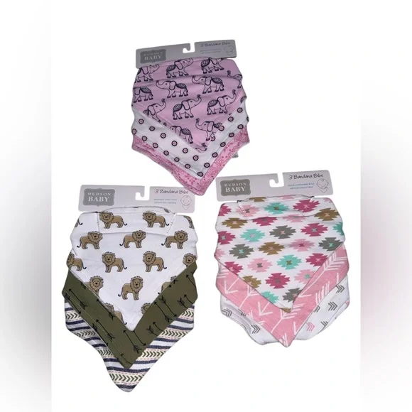 Hudson Baby Bandana 3 Bibs Set