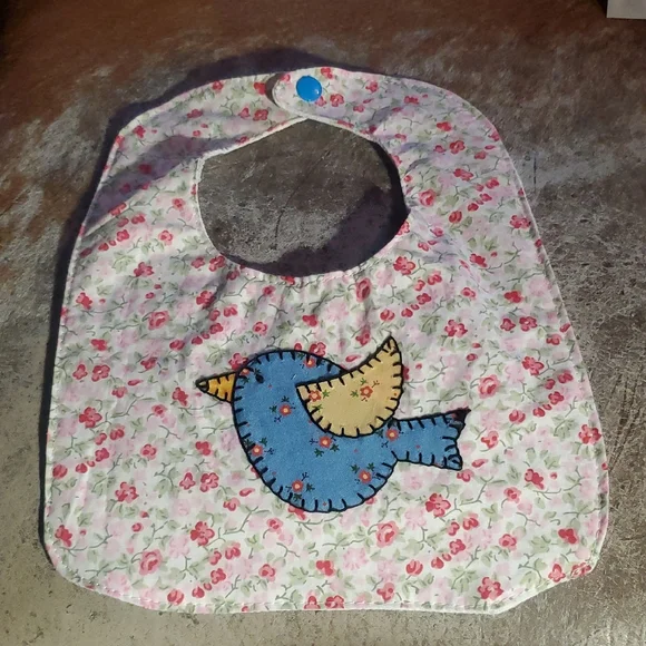 Floral Bird Design Kids Bib