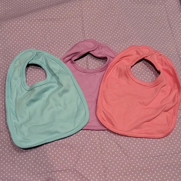 Gerber Baby Bib Trio - Aqua, Lavender, Coral