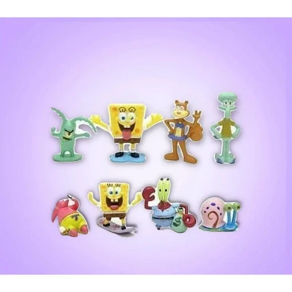 Nickelodeon SpongeBob Party Cake Toppers - Yellow, Green, Brown, Pink
