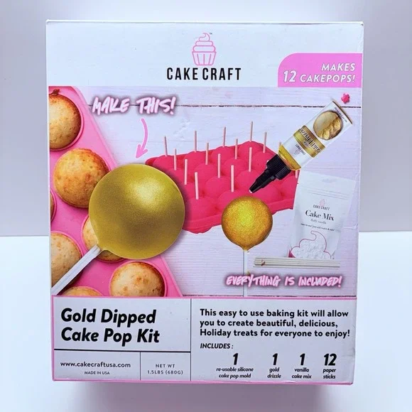 Cake Craft Gold Dipped Cake Pop Kit By Cakecraft 12 Pops Everything Included