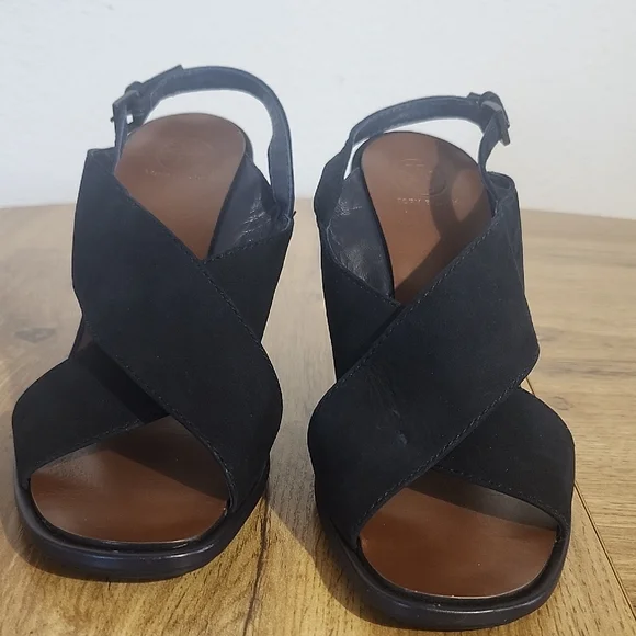 Tory Burch Plataforms Navy and Brown Women's Wedge Sandals