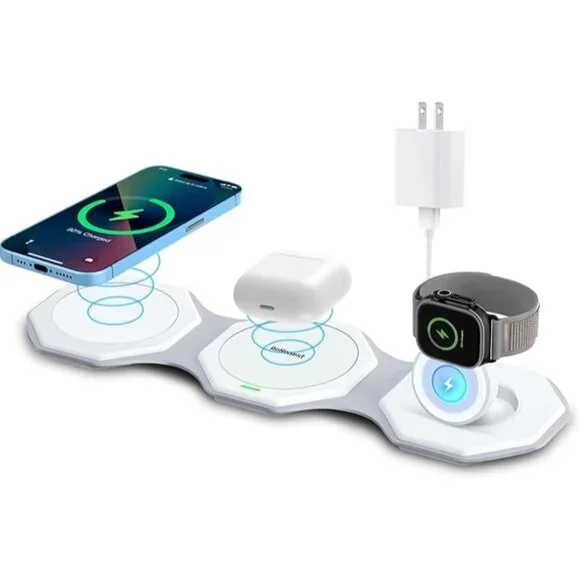 MagSafe Wireless Charger Foldable 18W Fast Charging Station White