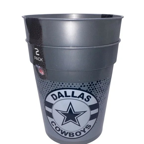 Dallas Cowboys NFL 2 Pack Reusable Plastic Cups 16oz Team Fan Gear