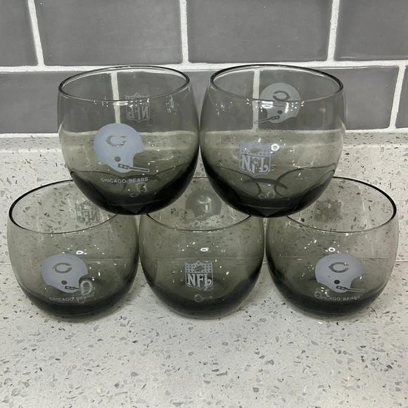 Set of 5 NFL Chicago Bears Short Glasses