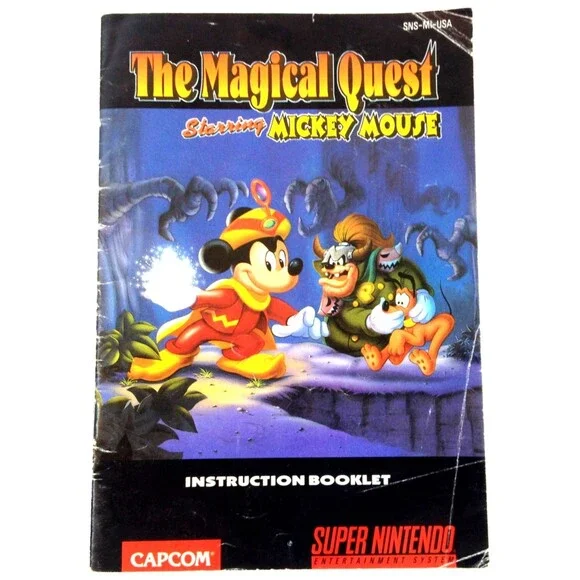 Vintage Super Nintendo The Magical Quest Staring Mickey Mouse Instruction Manual