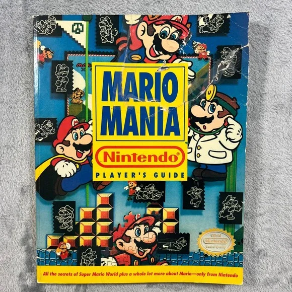 Nintendo Mario Mania Player's Guide SNES Super Mario World Blue Fair Condition