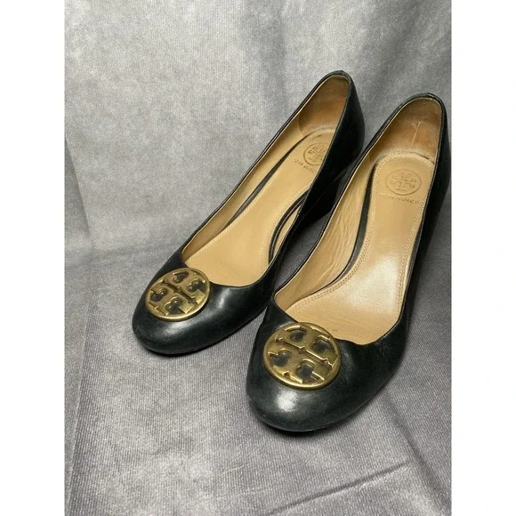 Quiet Luxury Tory Burch Chelsea Wedge 65mm Napa Leather Black Sz 7