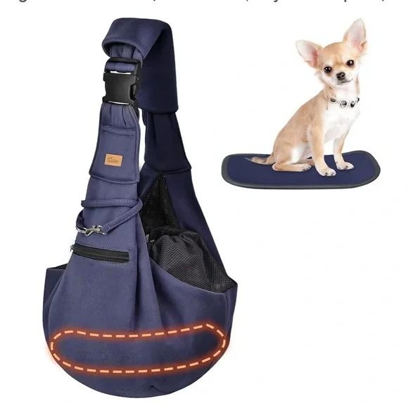 CUBY Dog and Cat Sling Carrier - Hands Free Reversible Pet Papoose Bag -