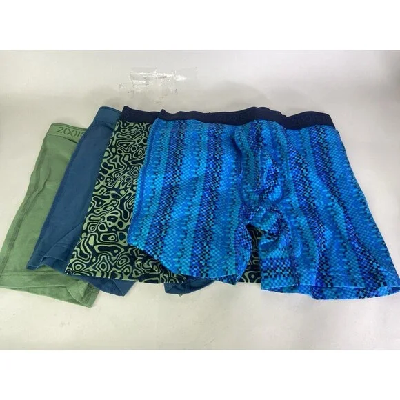 2xist Essential Cotton Stretch 4 Piece Boxer Brief Underwear Mens Size M