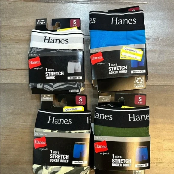 Hanes Men's Stretch Boxer Briefs - Black, Blue, Green, Gray