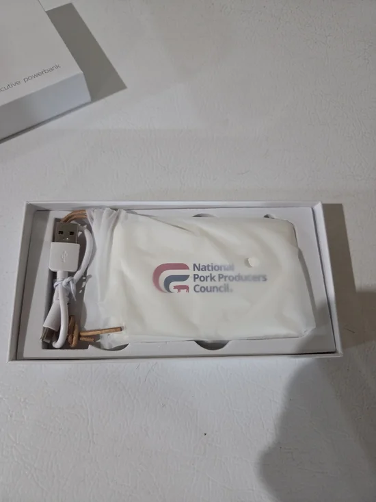 Executive Powerbank - White Portable Charger With Logo