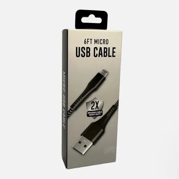 4/$15 🌻 NWT 6ft Micro-USB Braided Cable made w Heavy Duty Dupont Kevlar Fiber