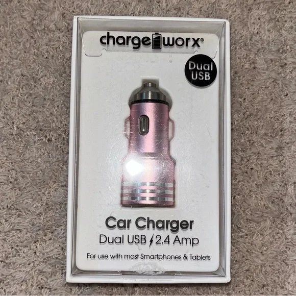Pink Dual USB Car Charger