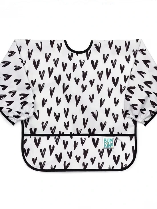 Bumkins Baby and Toddler Long Sleeve Bib Back Heart Print 6-24 Months