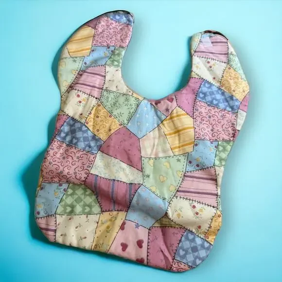 CHB Pastel Patchwork Look Bib Boys‎ Girls Reversible Country Look Fabric NEW