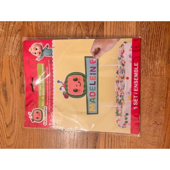 Cocomelon DIY Cake Topper Set with Letters and Stickers for Kids Birthday Party‎