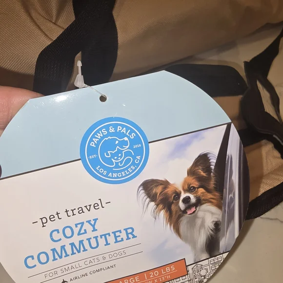 Cozy Commuter Pet Carrier - Tan and Black