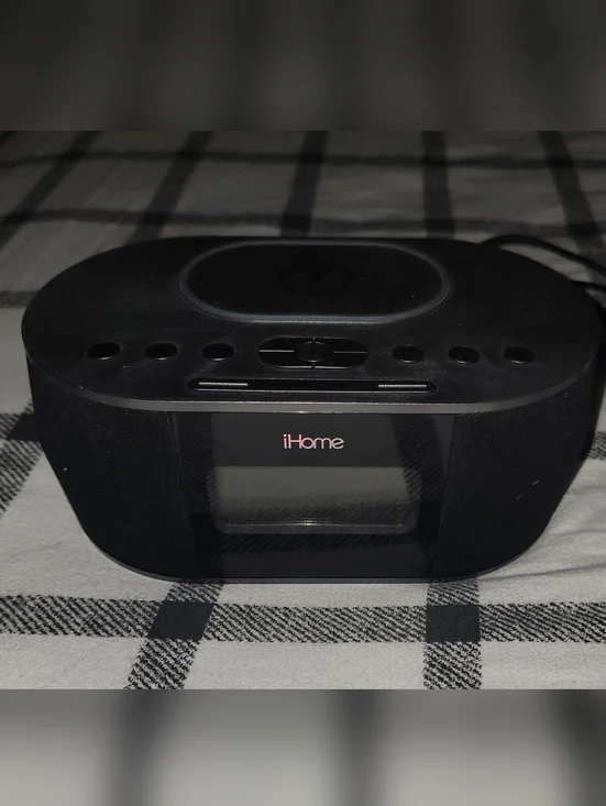 iHome Black and Gray Charging Alarm Clock Base