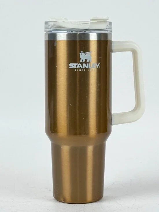 Stanley Quencher Stainless Steel 40 oz Travel Mug Bronze w/Handle Damaged