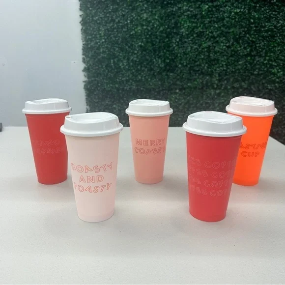 Starbucks Vibrant Reusable Holiday Coffee Cups Set