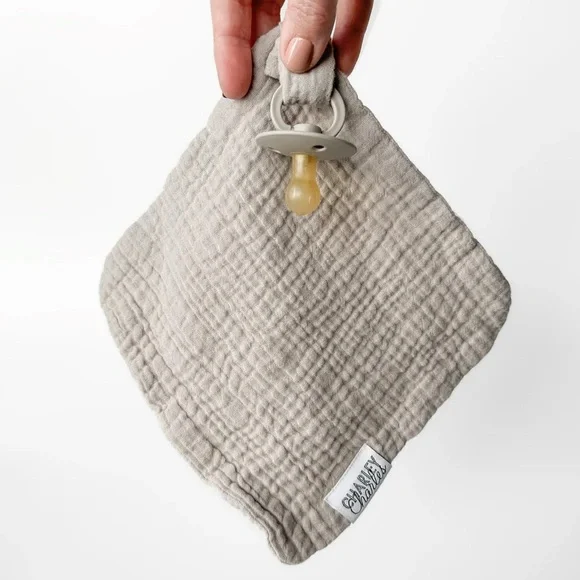 6 CHARLEY Charles Gauze Pacifier Holder Blanket - Mini 7 X 7