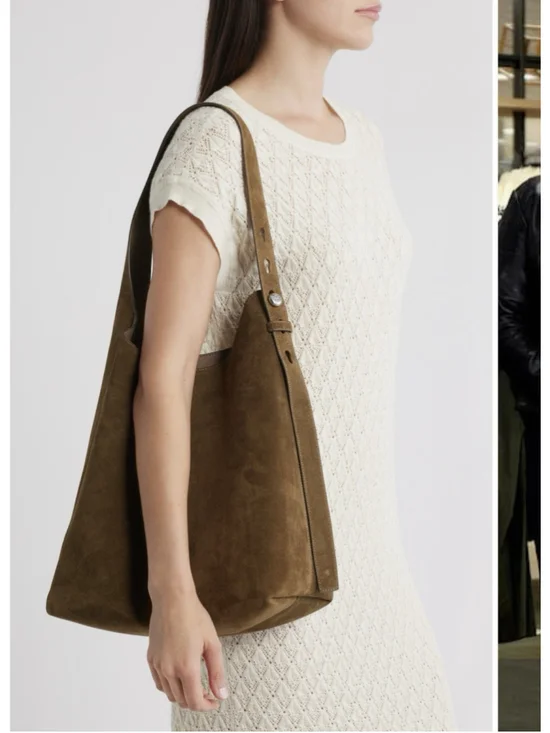 New Tory Burch Romy Olive Suede Hobo Bag I Deep Olive