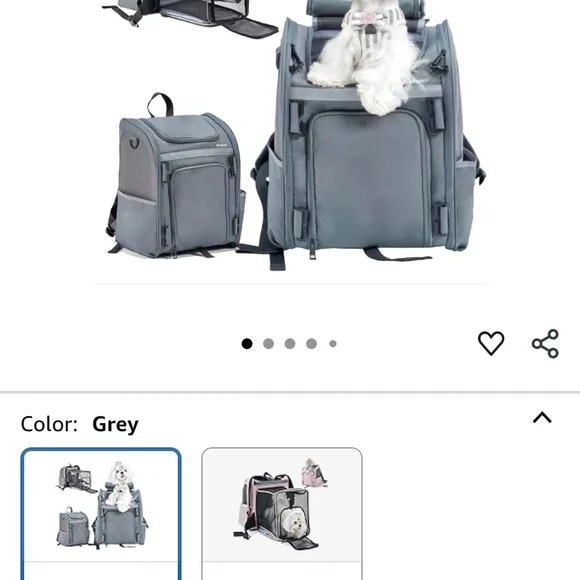 Men's Stylish Gray Backpack with Pet Carrier