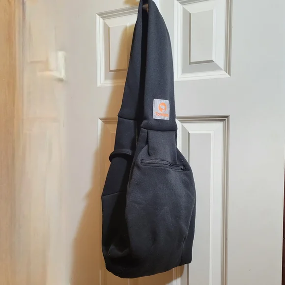 Tomkas Small Dog Sling Carrier w/Zip Pocket Black w/ B/W Lining