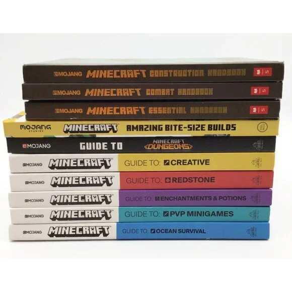 Minecraft Gaming Books Lot 10 Guides & Handbooks Mojang Builds Hardcover