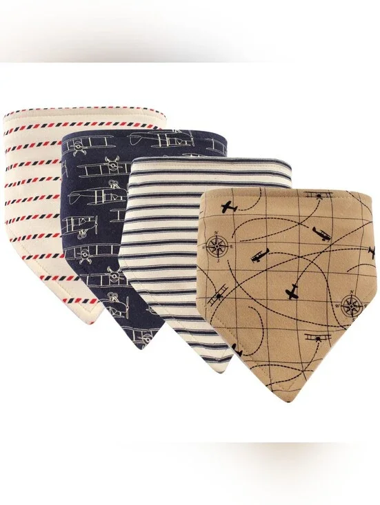 Hudson Baby Cotton Bandana Bibs Airplane