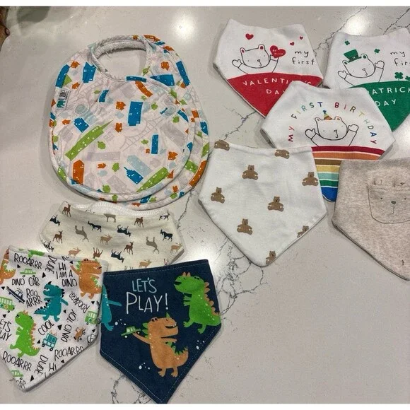 Lot of 9 Baby Bibs