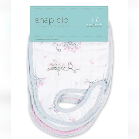 ADEN + ANAIS FOR THE BIRDS CLASSIC SNAP BIBS 3-PACK