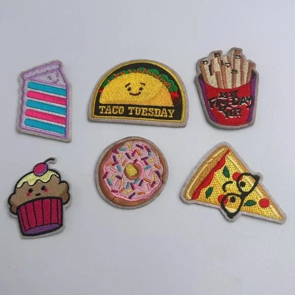 Embroidered Food Patch Lot Taco Tuesday Pizza Donut Cupcake Fries