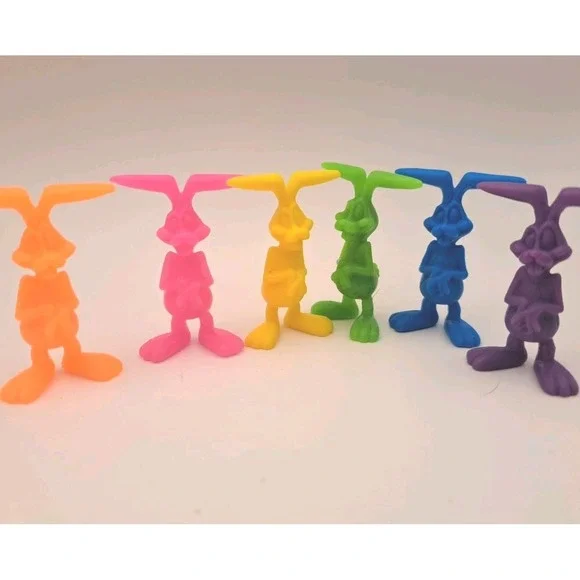 Vintage Tower Of Bunnies Bunny Family 28 Game Pieces Only! Cake Topper Crafts