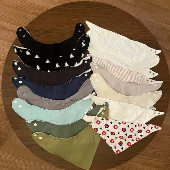100% Organic Cotton Muslin Baby Bibs - Drool Bibs - Unisex Baby Bibs,