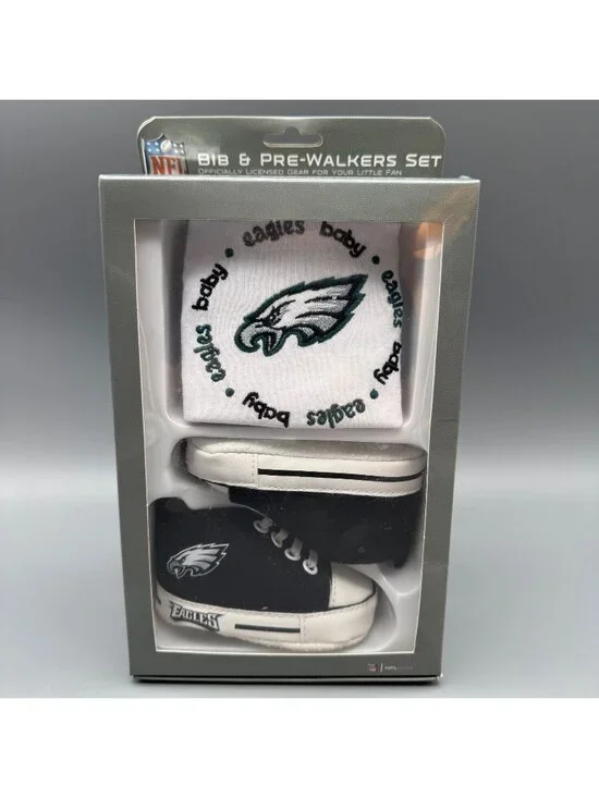 NFL Eagles Football Bib & Pre-Walkers Set 0-6 Months Baby